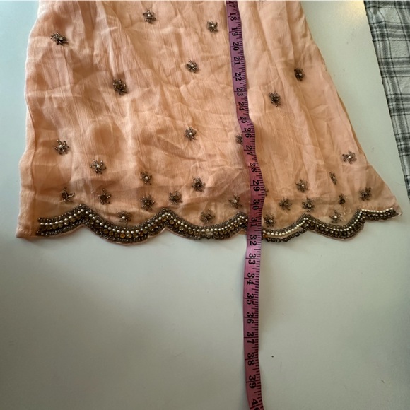 RAGA Orange Stargazing Embellished Beaded Pearl Jeweled Scalloped Hem Dress XS - Picture 13 of 16